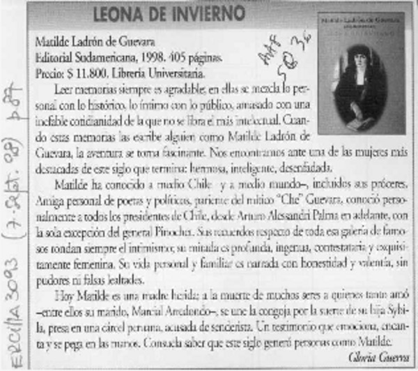 Leona de invierno  [artículo] Gloria Guerra.