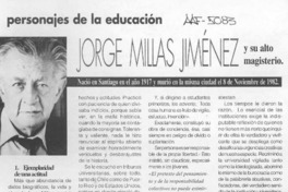 Jorge Millas Jiménez  [artículo] Juan Antonio Massone.