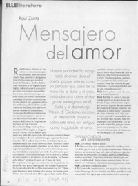 Mansajero del amor  [artículo] Carola Solari.