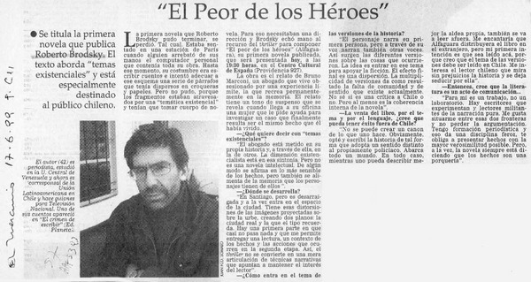 "El peor de los héroes"  [artículo].