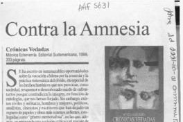 Contra la amnesia  [artículo] Mario Valdovinos.