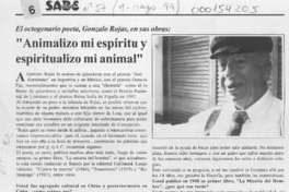 "Animalizo mi espíritu y espiritualizo mi animal"  [artículo] Verónica Ceballos Barrón.