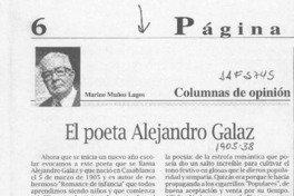 El poeta Alejandro Galaz  [artículo] Marino Muñoz Lagos.