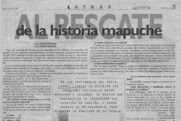 Al rescate de la historia mapuche  [artículo] Ximena Villanueva.