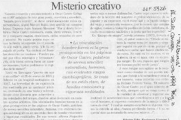 Misterio Creativo  [artículo] Héctor Edo. Espinoza Viveros.