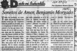Sonetos de amor, Benjamín Morgado  [artículo] Gustavo Rivera Flores.