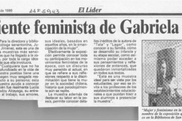 La Corriente feminista de Gabriela Mistral  [artículo].