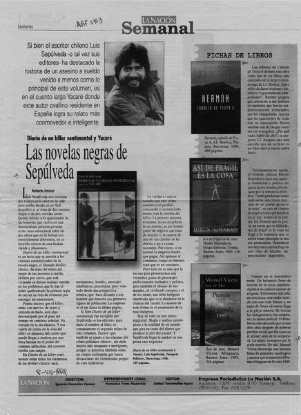 Las novelas negras de Sepúlveda  [artículo] Roberto Amaro.