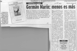Germán Marín, menos es más  [artículo] Rodolfo Arenas R.