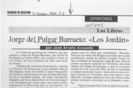 Jorge del Pulgar Barrueto, "Los Jordán"  [artículo] José Arraño Acevedo.