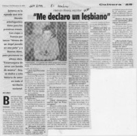 "Me declaro un lesbiano"  [artículo] July Jara J.