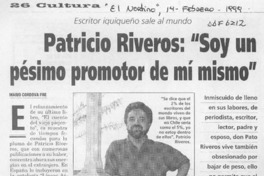 Patricio Riveros, "Soy un pésimo promotor de mí mismo"  [artículo] Mario Córdova Fre.,