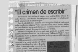 "El crimen de escribir"  [artículo] Gabriel Castro Rodríguez.