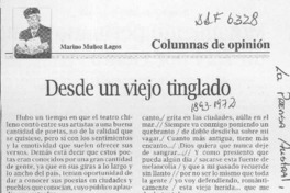 Desde un viejo tinglado  [artículo] Marino Muñoz Lagos.
