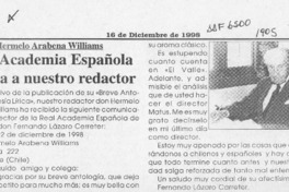 Real Academia Esopañola felicita a nuestro redactor  [artículo].