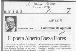 El poeta Alberto Baeza Flores  [artículo] Marino Muñoz Lagos.