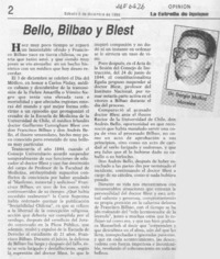 Bello, Bilbao y Blest  [artículo] Sergio Muñoz Morales.