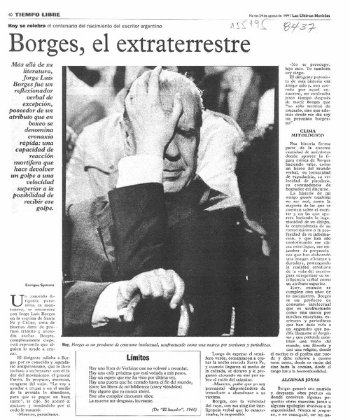 Borges, el extraterrestre  [artículo] Enrique Symms.