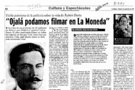 "Ojalá podamos filmar en La Moneda"  [artículo] Jalil Riff.