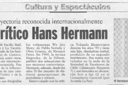 Falleció el crítico Hans Ehrmann  [artículo].