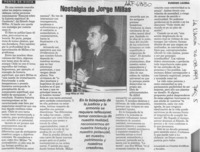Nostalgia de Jorge Millas  [artículo] Eugenio Lahera.