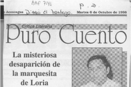 La misteriosa desaparición de la marquesita de Loria  [artículo] Tomás Soto Aguirre.