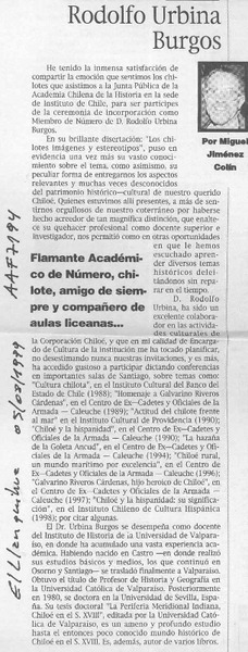Rodolfo Urbina Burgos  [artículo] Miguel Jiménez Colín.