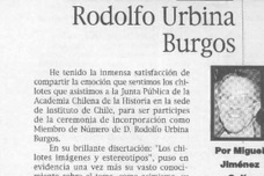 Rodolfo Urbina Burgos  [artículo] Miguel Jiménez Colín.