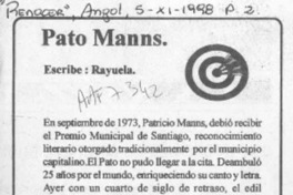 Pato Manns  [artículo] Rayuela.