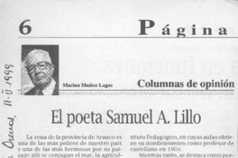 El poeta Samuel A. Lillo  [artículo] Marino Muñoz Lagos.