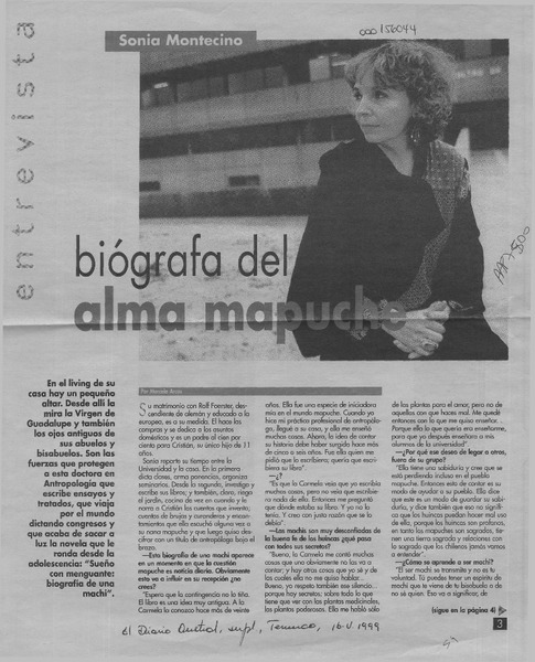 Biografía del alma mapuche  [artículo] Marcela Arcos.