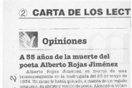 a 55 años de la muerte del poeta Alberto Rojas Jiménez  [artículo] Artemio Mesías.