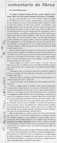 "La noche de enfrente"  [artículo] Antonio Rojas Gómez.