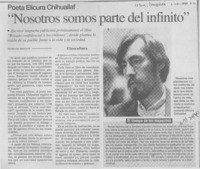 "Nosotros somos parte del infinito"  [artículo] Marcelo Sánchez R.
