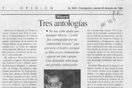 Tres antologías  [artículo] Sergio Ramón Fuentealba.