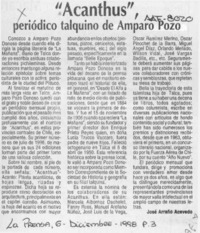 "Acanthus"  [artículo] José Arraño Acevedo.