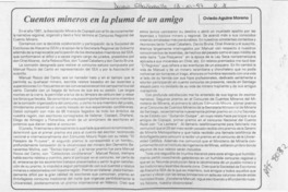 Cuentos mineros en la pluma de un amigo  [artículo] Oviedo Aguirre Moreno.