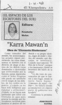 "Karra Mawan'n"  [artículo] Juan Rulfo Kuvina.