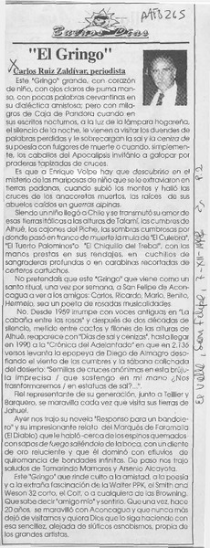 "El gringo"  [artículo] Carlos Ruiz Zaldívar.