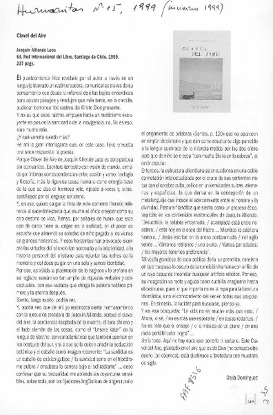 Clavel del aire  [artículo] Delia Domínguez.