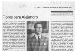 Flores para Alejandro  [artículo] Sergio Ramón Fuentealba.
