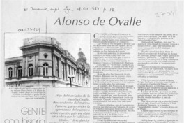 Alonso de Ovalle  [artículo] Miguel Laborde D.