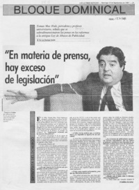 "En materia de prensa, hay exceso de legislación"  [artículo] Luis Domingo Candia.
