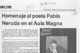 Homenaje al poeta Pablo Neruda en el Aula Magna  [artículo].