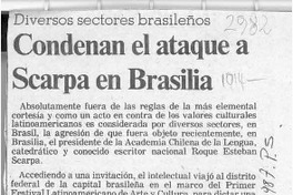 Condenan el ataque a Scarpa en Brasilia  [artículo].