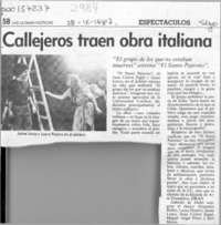 Callejeros traen obra italiana