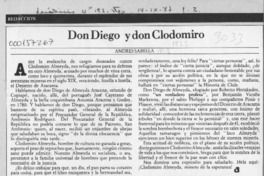 Don Diego y don Clodomiro  [artículo] Andrés Sabella.