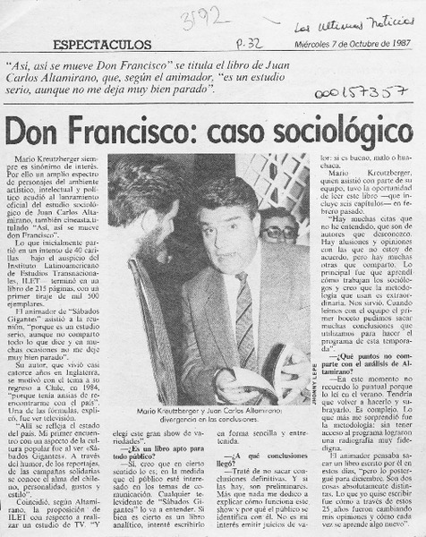 Don Francisco, caso sociológico  [artículo].