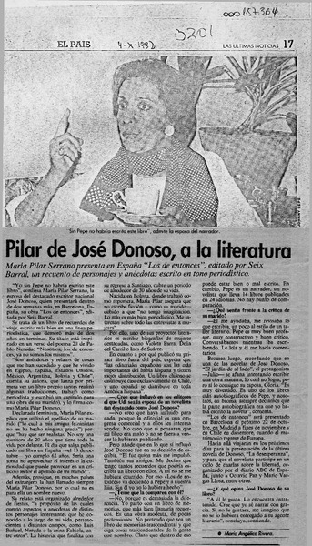Pilar de José Donoso, a la literatura  [artículo] María Angélica Rivera.