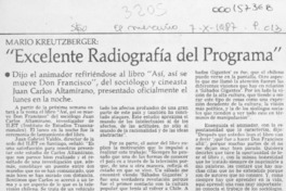 Mario Kreutzberger, "Excelente radiografía del programa"  [artículo].